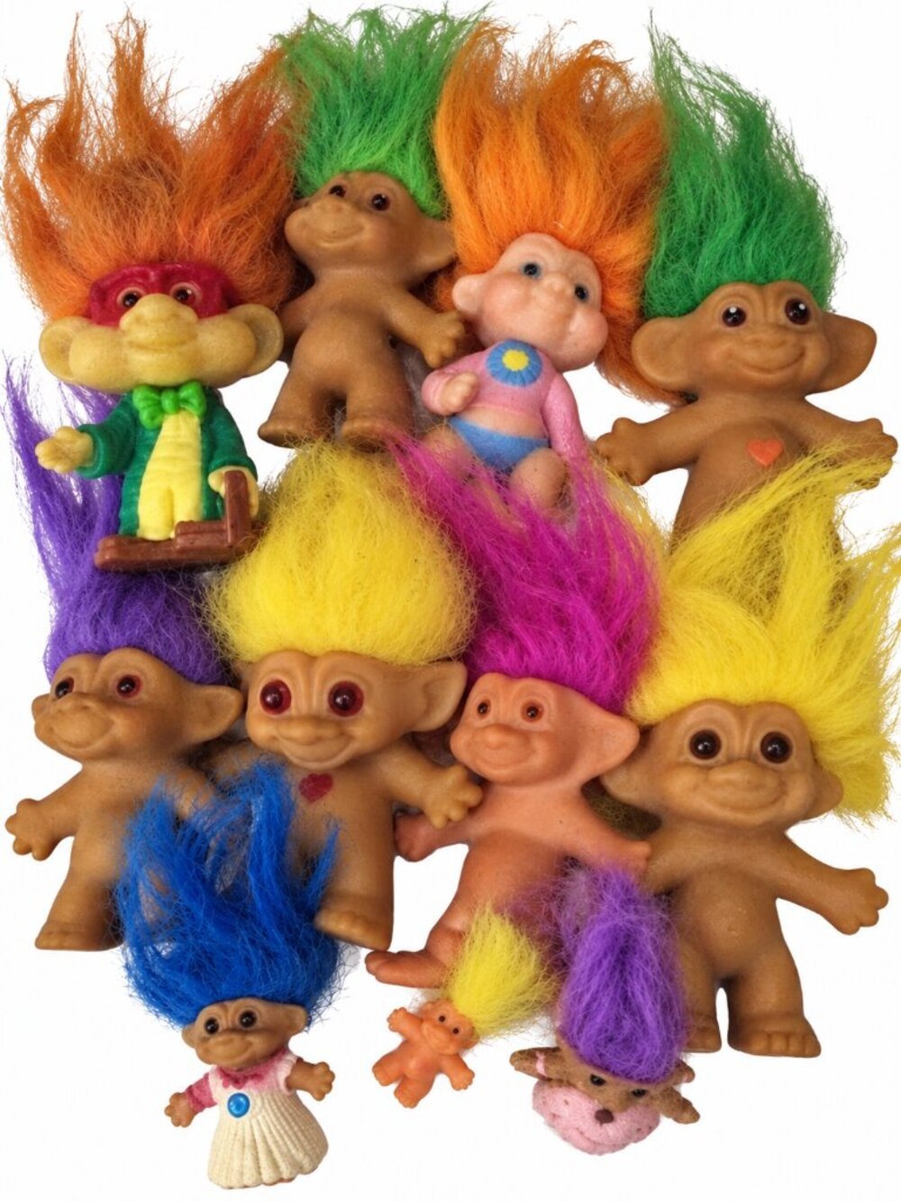 Lot of 11 Vintage Trolls - Circa 1990s